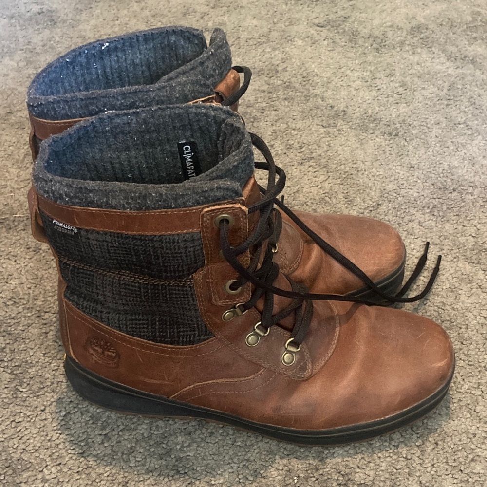 Timberland Brown and Black Leather Boots